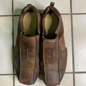 Sketchers Leather Casual Slip On Shoes Size 16W